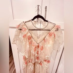Beautiful Vintage 3D flower dress. From my engagement in 1983. Unknown brand